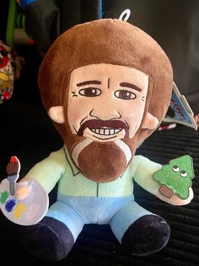 Bob Ross Plush Toy - Soft Brown & Light Blue Collectible Toy
